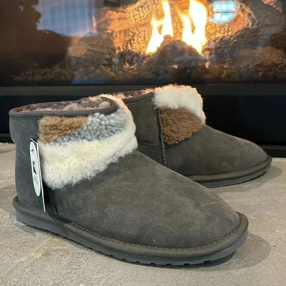 EMU Stinger Micro Patch Unisex Water resistant 100% sheepskin rubber sole boots - Picture 6 of 14